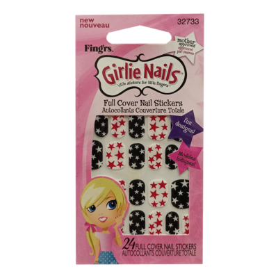 Fingrs Girlie Nails 24 Full Cover Nail Stickers  # 32733