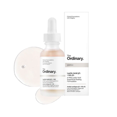 The Ordinary Lactic Acid 5% + 2% HA Serum A Mild Lactic Acid Superficial Peeling Formulation 1 FL Oz 30ml