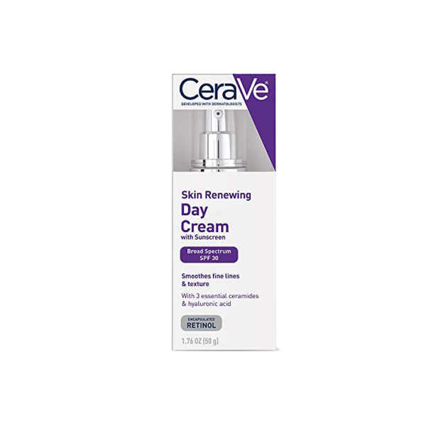 CeraVe Skin Renewing Day Cream With Suncreen SPF 30, Hyaluronic Acid & Retinol 1.76 OZ 50g Expiry (31/11/2024)