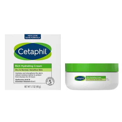 Cetaphil Rich Hydrating Cream Dry To Normal Sensitive Skin 1.7 Oz