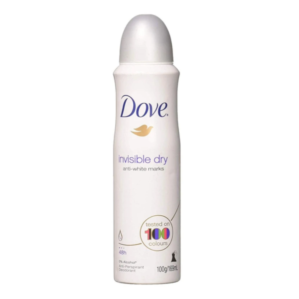 Dove Invisible Dry Anti-White Marks (Tested On 100 Colors) 0% Alcohol Anti-Perspirant Deodorant Spray 100g 169mL