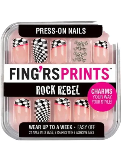 Fingrs Prints Rock Rebel press on nails 24 Nails # 112513