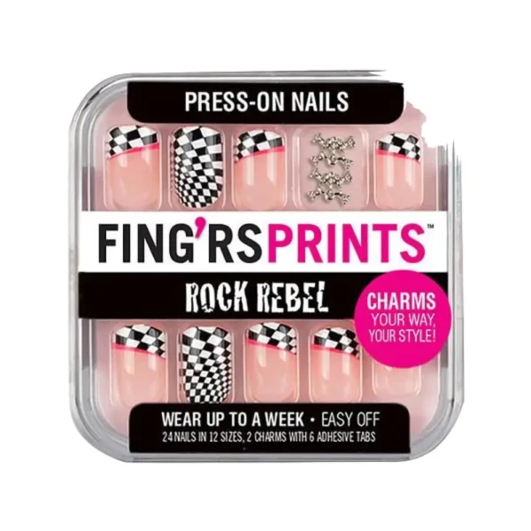 Fingrs Prints Rock Rebel press on nails 24 Nails # 112513