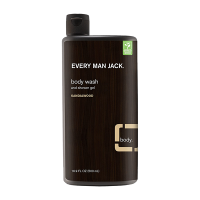 Every Man Jack Body Wash And Shower Gel, Sandalwood 16.9 FL Oz (500 ml)