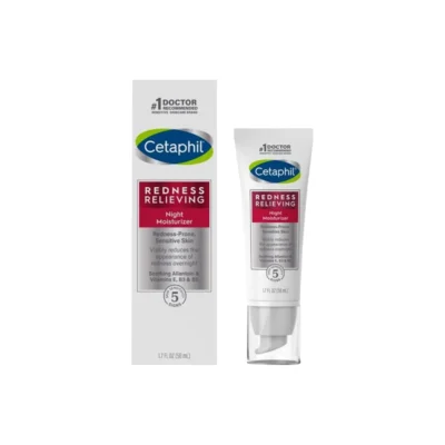 Cetaphil Redness Relieving, Night Facial Moisturizer Cream, For Sensitive Skin, 1.7 FL.OZ (50ml)