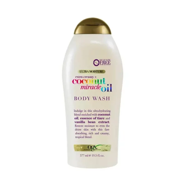 OGX Ultra Moisture Extra Creamy + Coconut Miracle Oil Body Wash, 19.5 Fl Oz (577ml)