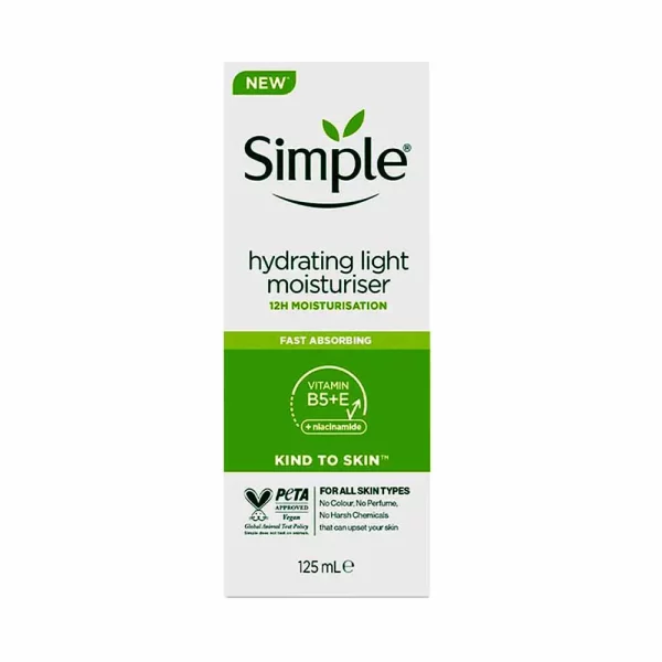 Simple Hydrating Light Moisturiser B5+E Kind to Skin 125 ML