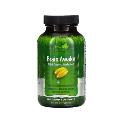 Irwin Naturals Brain Awake Think Clearly Works Fast, High Performance Booster 60 Liquid Soft-Gels