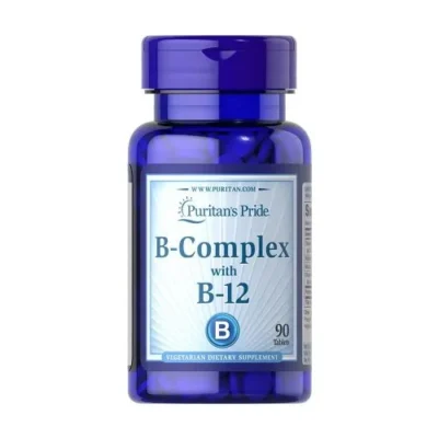 Puritans Pride B Complex with B 12, Vegetarian Dietary Supplements, 90 Tablets #90