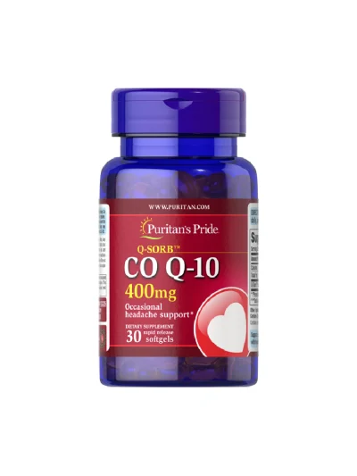 Puritans Pride Q-Sorb CoQ 10 400 mg, Dietary Supplements, 30 Softgels