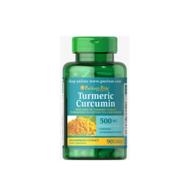 Puritans Pride Turmeric Curcumin Herbal Supplement, 500 mg, 90 Rapid-release Capsules # 15418