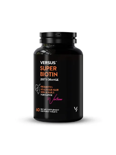 Versus Super Biotin Zesty Orange Promotes Healthier Hair Skin & Nail For Super Women 60 Tablets