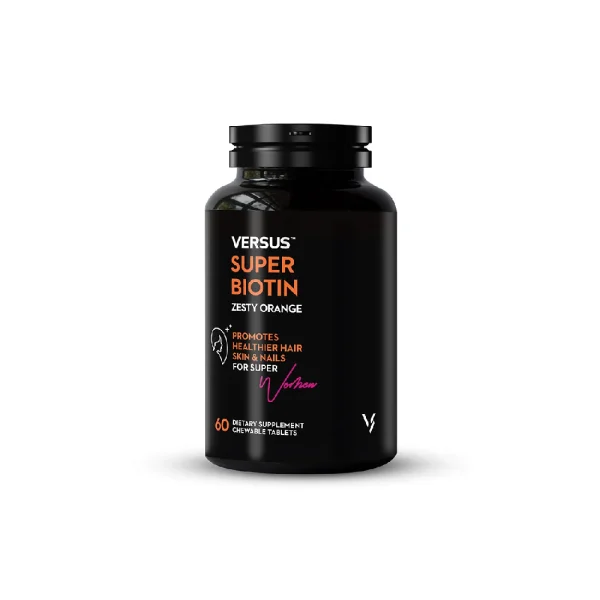 Versus Super Biotin Zesty Orange Promotes Healthier Hair Skin & Nail For Super Women 60 Tablets