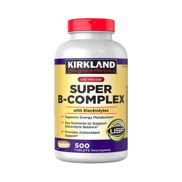 Kirkland Signature Super B-Complex With Electrolytes Dietary Supplements, 500 Tablets