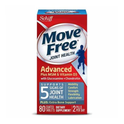 Schiff Move Free Joint Health, Advanced Plus MSM & Vitamin D3, 80CT