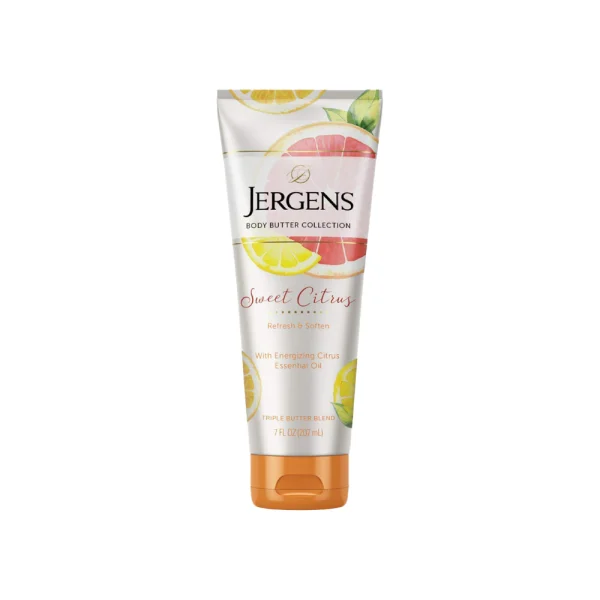 Jergens Sweet Citrus Refresh & Soften With Energizing Citrus Essential Oil Triple Butter Blend Body Lotion 7 FL Oz 207 mL