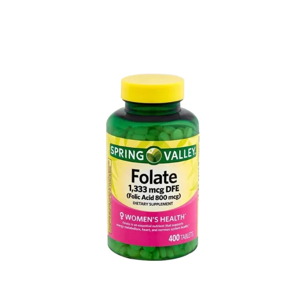 Spring Valley Folate 1,333 Mcg DFE Folic Acid 800 Mcg, 400 Tablets