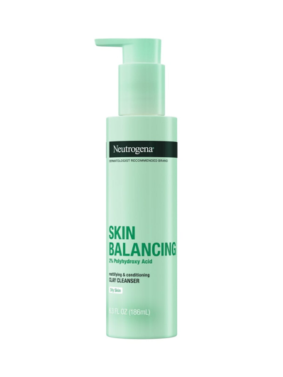 Neutrogena Skin Balancing 2% Polyhydroxy Acid, Mattifying Conditioner clay Cleasnser, 6.3 FL.OZ (186ml)