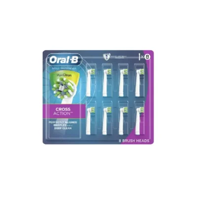 Oral-B CrossAction Electric Toothbrush Replacement, 8 Brush Heads