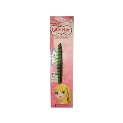 Fing'rs Girlie Hair Feather- Like Hair Synthetic Hair Clip - Clip on and Go green color