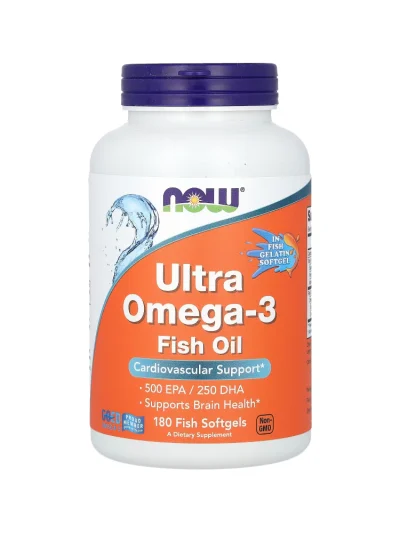 NOW Foods Ultra Omega-3 Fish Oil 180 Fish Softgels