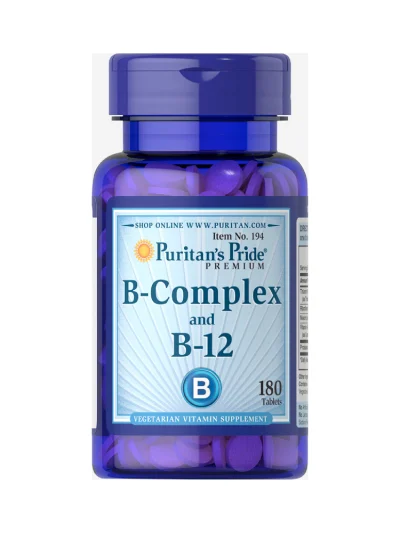 Puritan’s Pride B-Complex And Vitamin B-12 180 Tablets